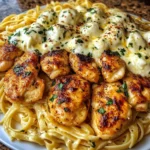 Cajun Garlic Butter Chicken with Creamy Mozzarella Linguine
