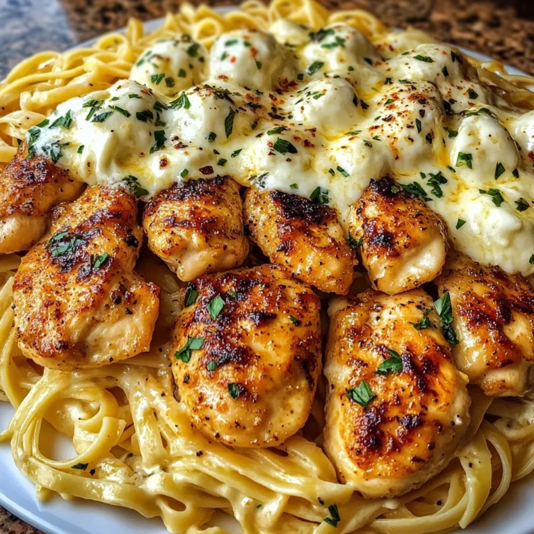 Cajun Garlic Butter Chicken with Creamy Mozzarella Linguine