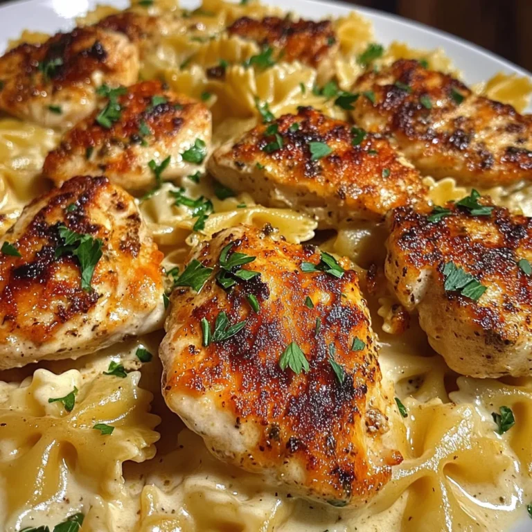 Cheesy Garlic Chicken with Cajun Alfredo Bowties