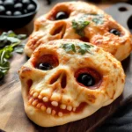 Cheesy Halloween Pizza Skulls