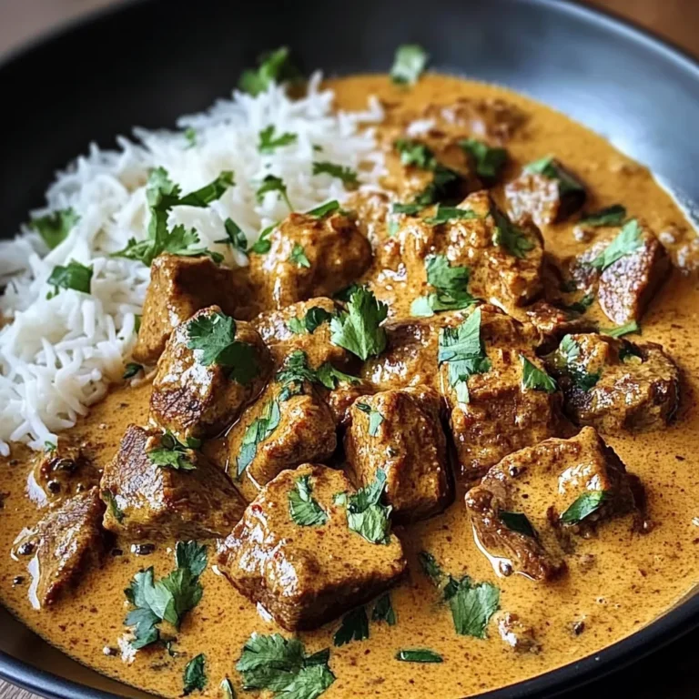 Coconut-Curry Beef with Garlic Naan & Jasmine Rice