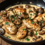 Creamy Garlic Mushroom Chicken Skillet