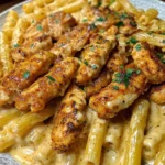 Creamy Rigatoni Alfredo with Cajun Chicken Strips