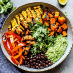 Grilled Veggie Burrito Bowls with Black Beans & Green Rice (Vegetarian, Vegan)