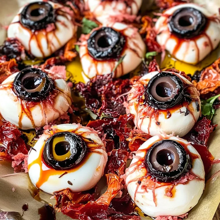Halloween Antipasto Eyeballs Appetizer