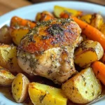 Herb-Roasted Chicken Thighs with Golden Potatoes & Sweet Carrots