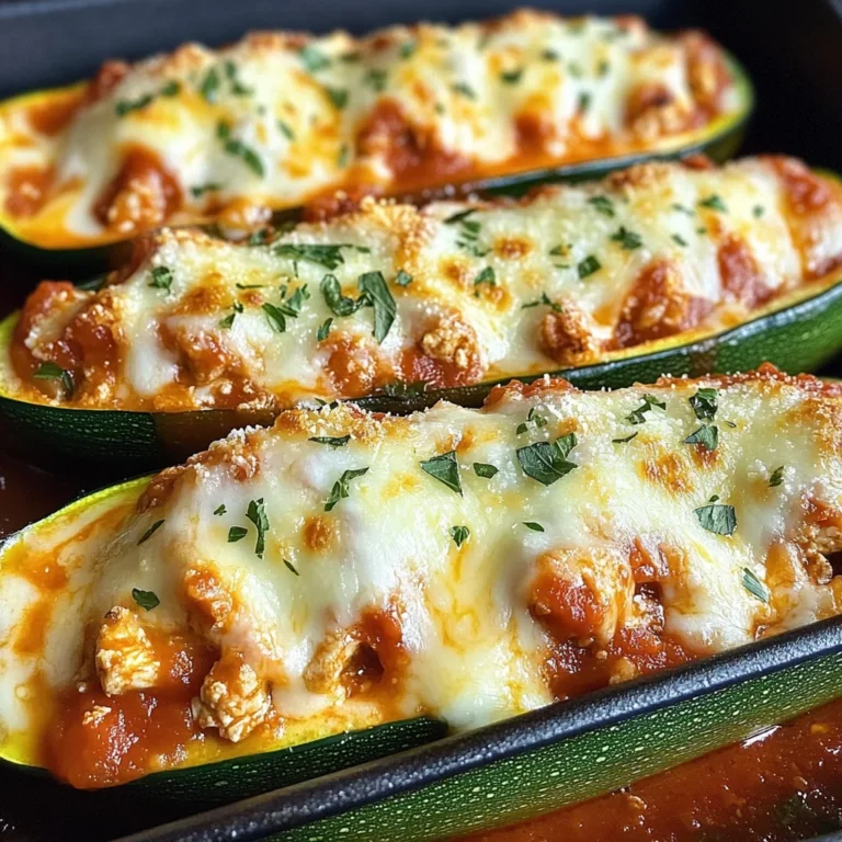 Keto Chicken Parmesan Zucchini Boats
