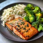 Lemon-Garlic Salmon with Broccoli & Herbed Rice