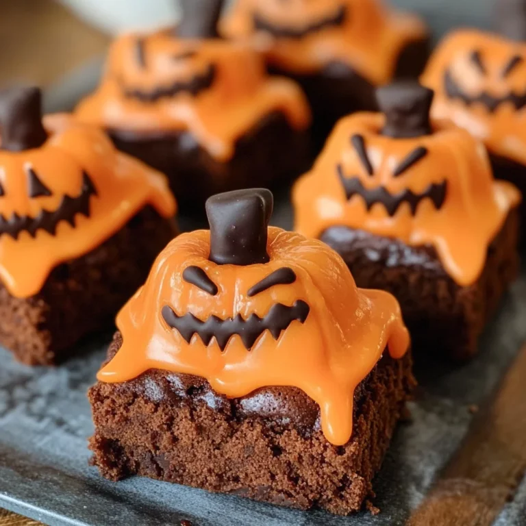 Melted Jack O' Lantern Brownies