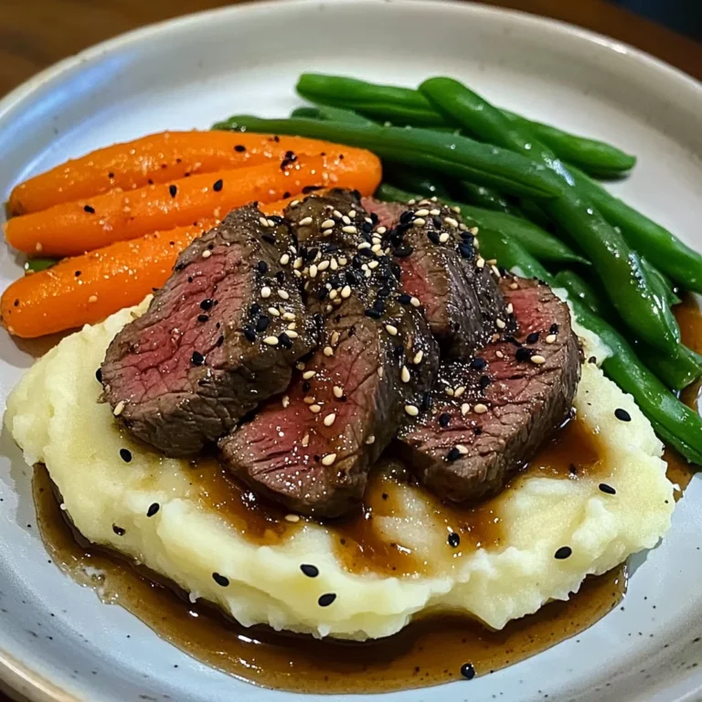 Savory Beef Plate with Mash, Carrots & Green Beans
