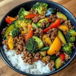 Savory Ground Beef & Veggie Stir-Fry Bowl