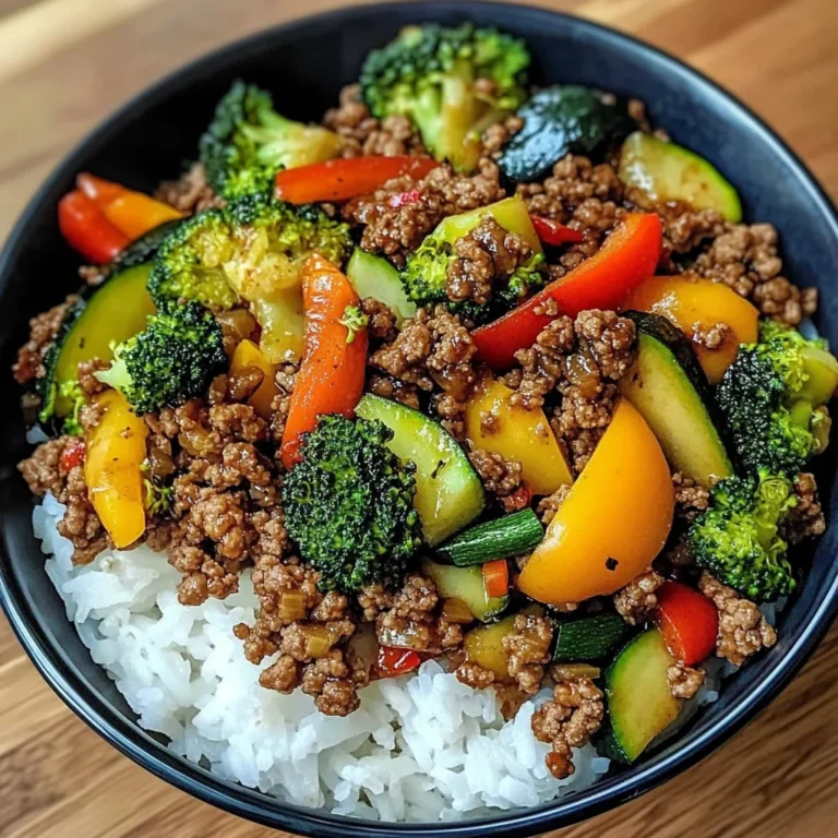 Savory Ground Beef & Veggie Stir-Fry Bowl