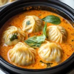 Soup Dumplings in Thai Red Curry Sauce