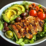 Spiced Grilled Chicken Salad with Avocado & Olives