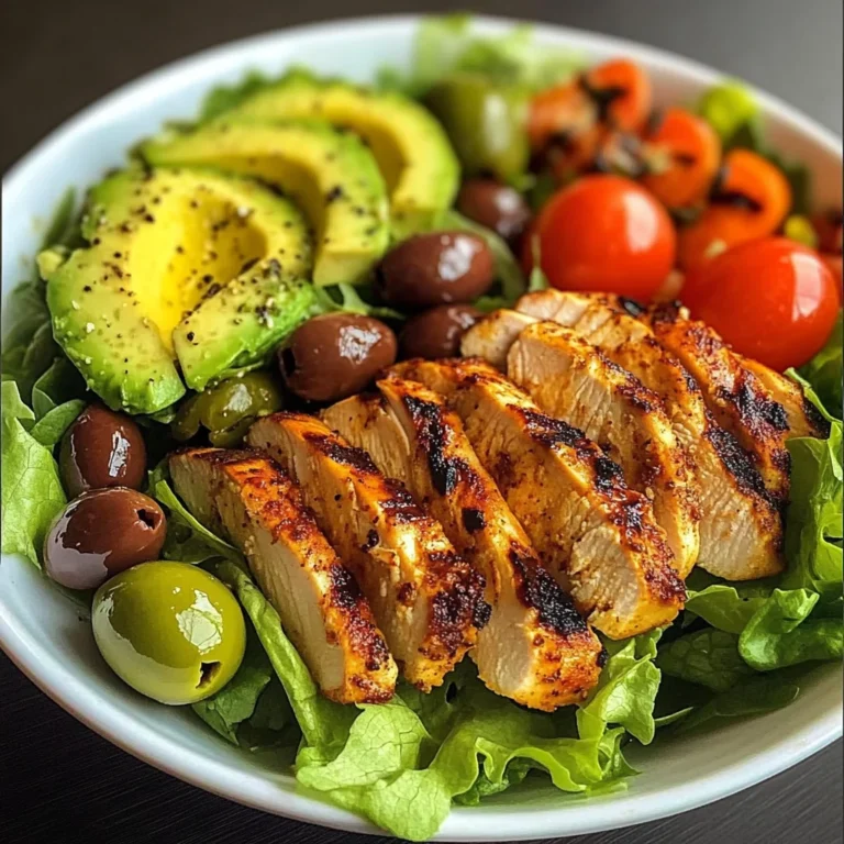Spiced Grilled Chicken Salad with Avocado & Olives