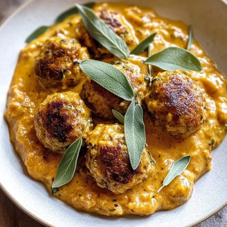 Turkey Meatballs in Pumpkin Sage Sauce
