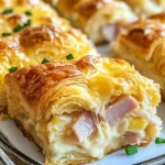 chicken ham and Cheese Croissant Breakfast Casserole