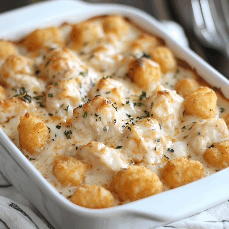 Irresistible Chicken Alfredo Tater Tot Casserole in 35 Minutes