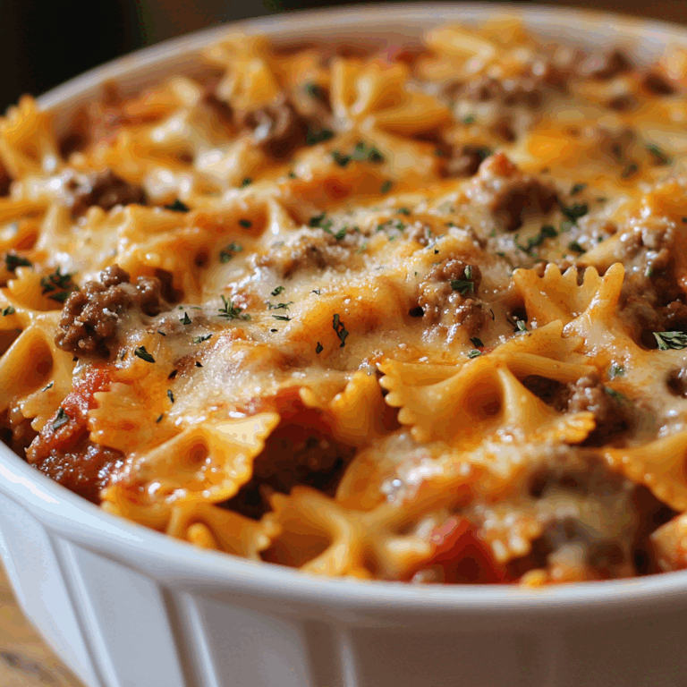 Creamy Baked Velveeta Bowtie Pasta with Italian Beef Marinara