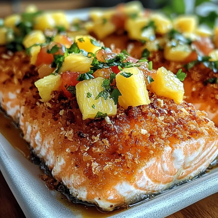 Coconut Crusted Salmon with Pineapple Salsa