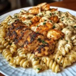 Creamy Alfredo Chicken Rotini with Cajun Butter Drizzle