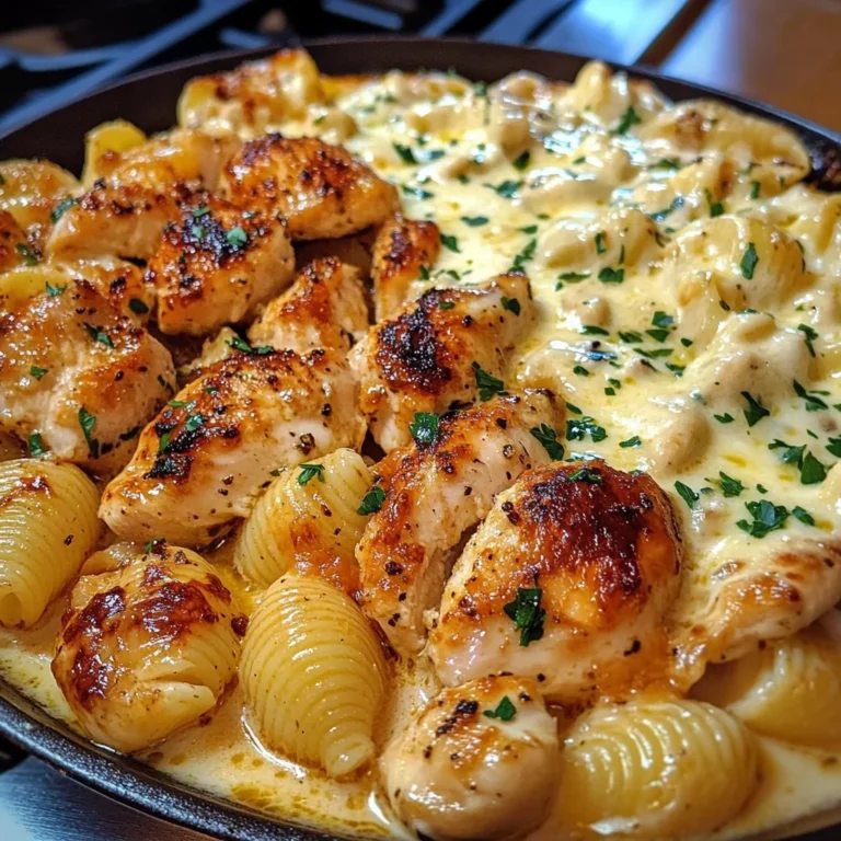 Creamy Parmesan Chicken Shells with Melted Mozzarella