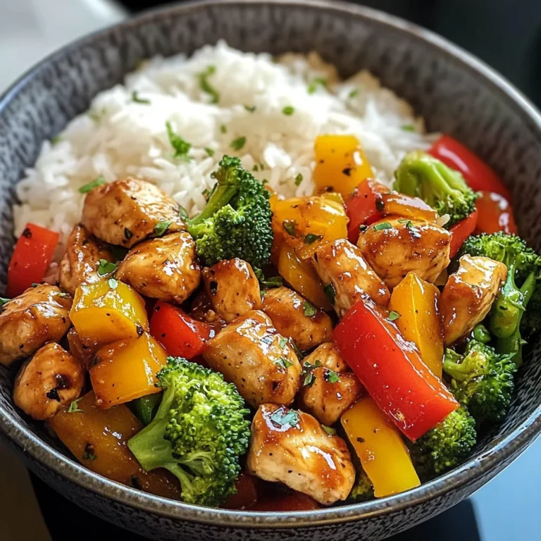 Garlic Chicken Stir-Fry Bowl with Broccoli Rice