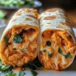 High Protein Low Calorie Cheesy Buffalo Chicken Burritos