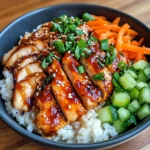 Korean BBQ Chicken Bowls with Gochujang Cream Sauce Awaits!