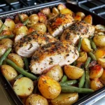 One-Pan Garlic Herb Chicken with Potatoes & Green Beans