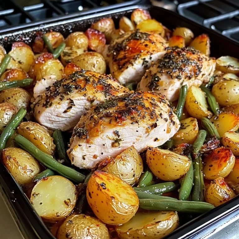 One-Pan Garlic Herb Chicken with Potatoes & Green Beans