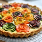Rainbow Rose Veggie Tart