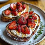 Roasted Strawberry Whipped Ricotta Toast