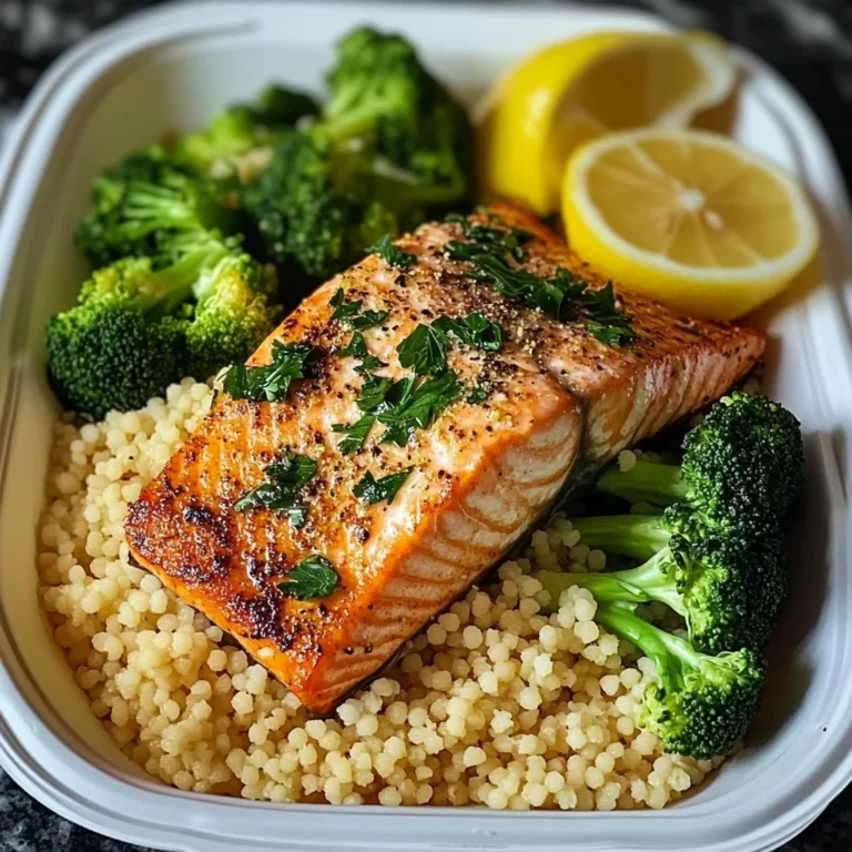 Salmon & Couscous Meal Prep with Roasted Broccoli
