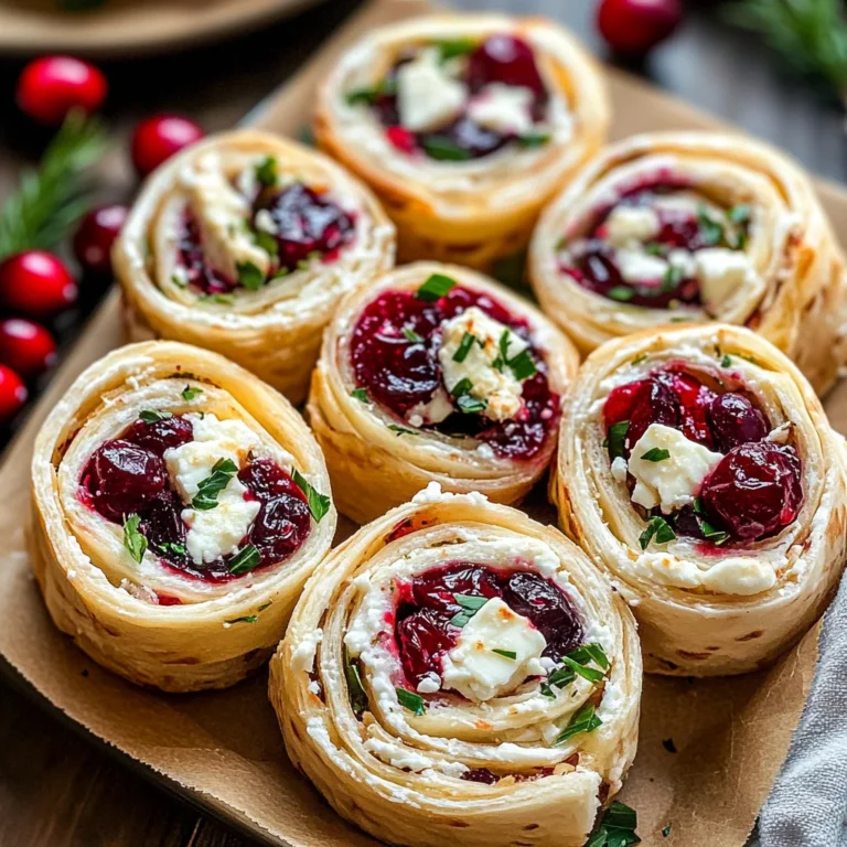 Savory Christmas Cranberry Roll Ups