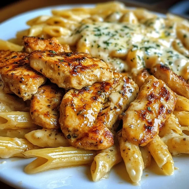 Seared Garlic Chicken Penne in Mozzarella Cajun Sauce