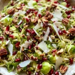 Shaved Brussels Sprout Salad with Pomegranate and Candied Pecans
