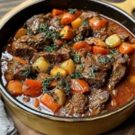 Slow-Baked Beef Casserole with Herbs and Tomatoes