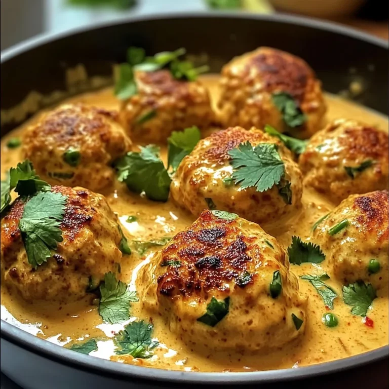 Thai Chicken Meatballs in Coconut Curry Sauce