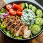 Greek Chicken Salad Bowl with Tzatziki