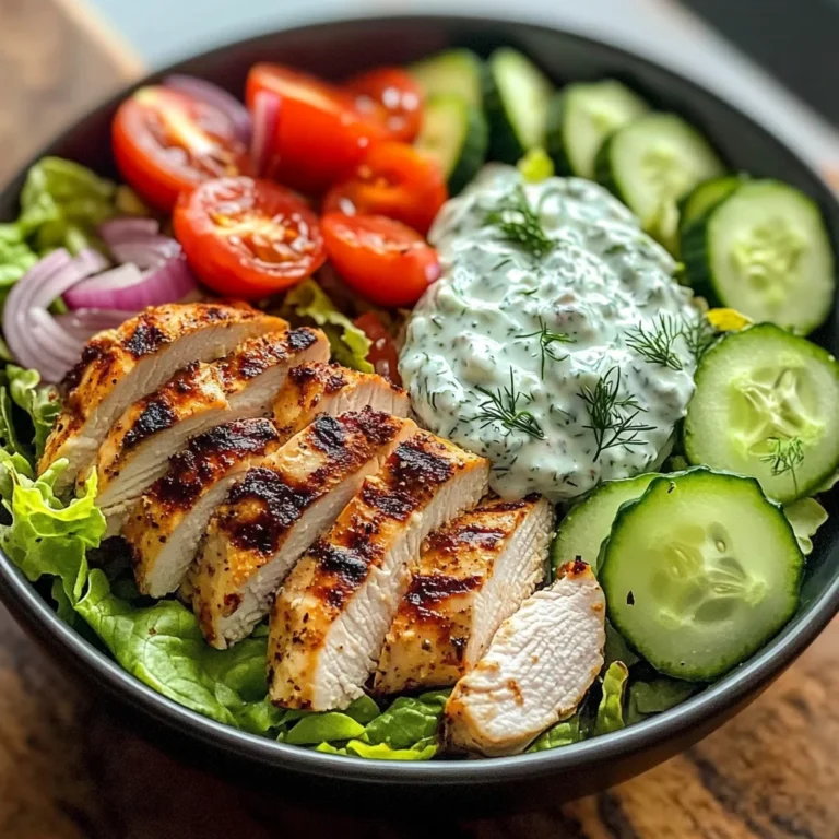 Greek Chicken Salad Bowl with Tzatziki